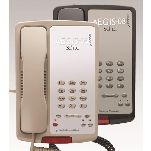 Aegis PS08 Basic Single-Line Telephone with Speakerphone, Black